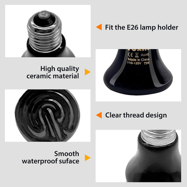 BNOSDM emisor cerámico 50W 4pack carcasa duradera para uso prolongado.