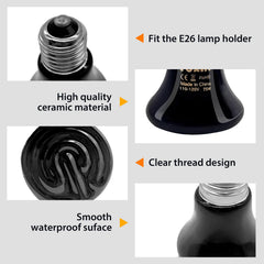 BNOSDM emisor cerámico 50W 4pack carcasa duradera para uso prolongado.