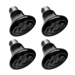 BNOSDM emisor cerámico 50W 4pack frente, calor estable sin luz para reptiles.