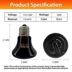 BNOSDM emisor cerámico 50W 4pack en zócalo E26 para instalación sencilla.