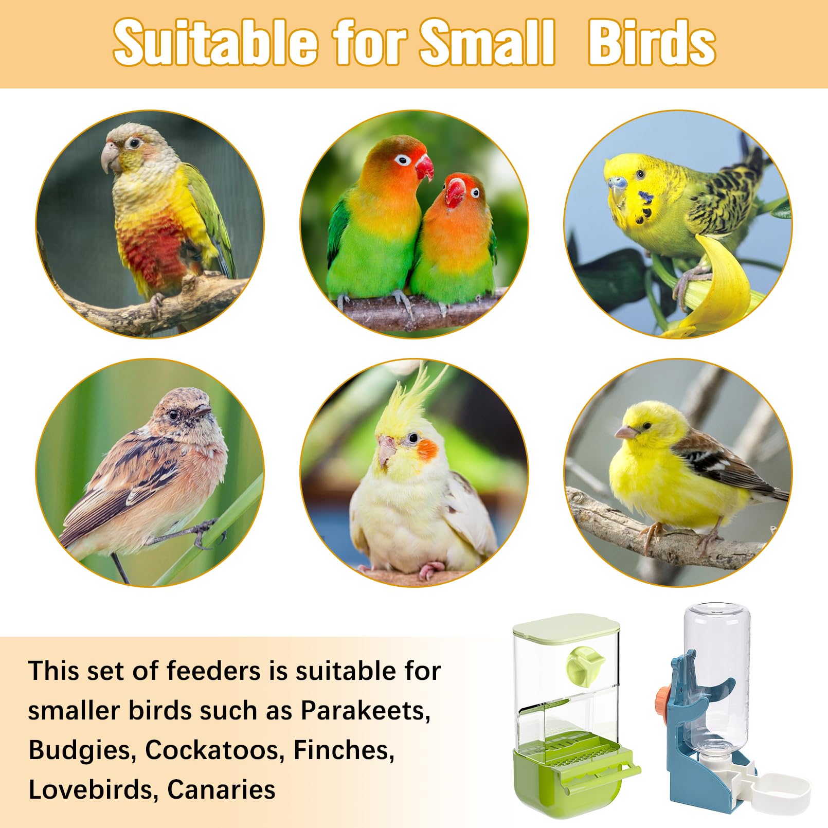 BNOSDM jaula para aves con accesorios, set completo y verde