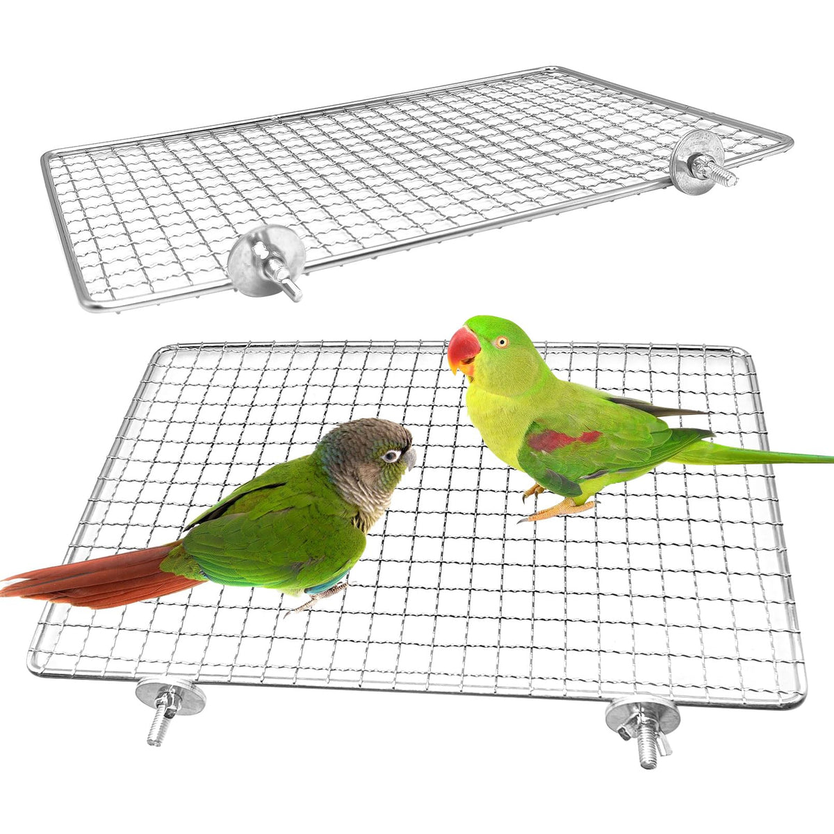 BNOSDM plataformas de percha para aves en acero inoxidable, duraderas y fáciles de limpiar.