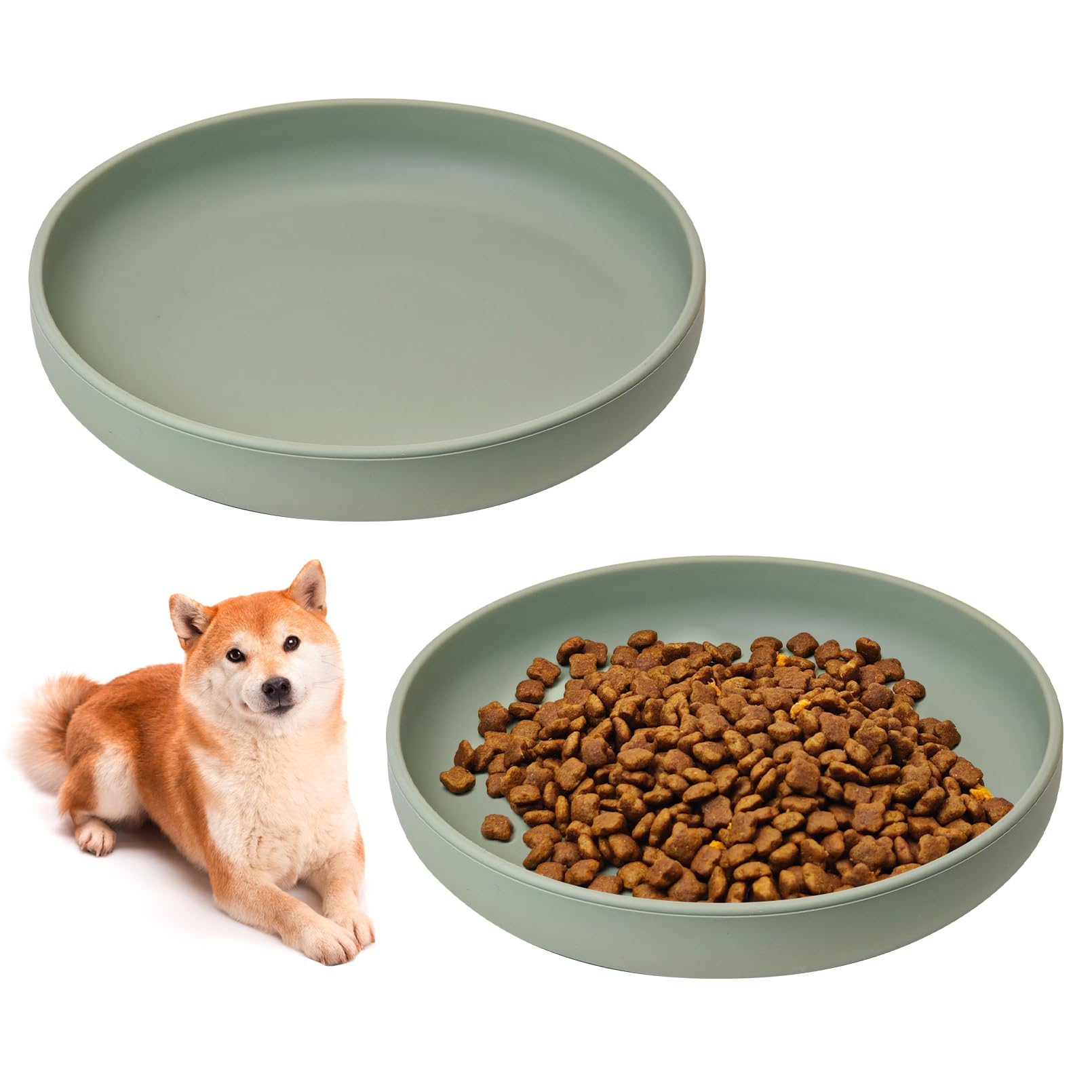 BNOSDM plato silicona con ventosa para dos piezas, ideal para superficies lisas