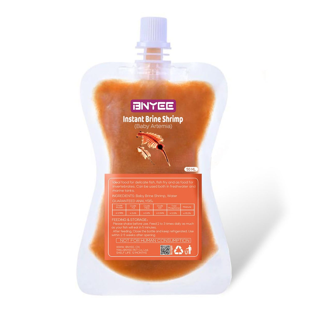 BNYEE Artemia Bebé Instantánea en envase, lista para alimentar alevines.