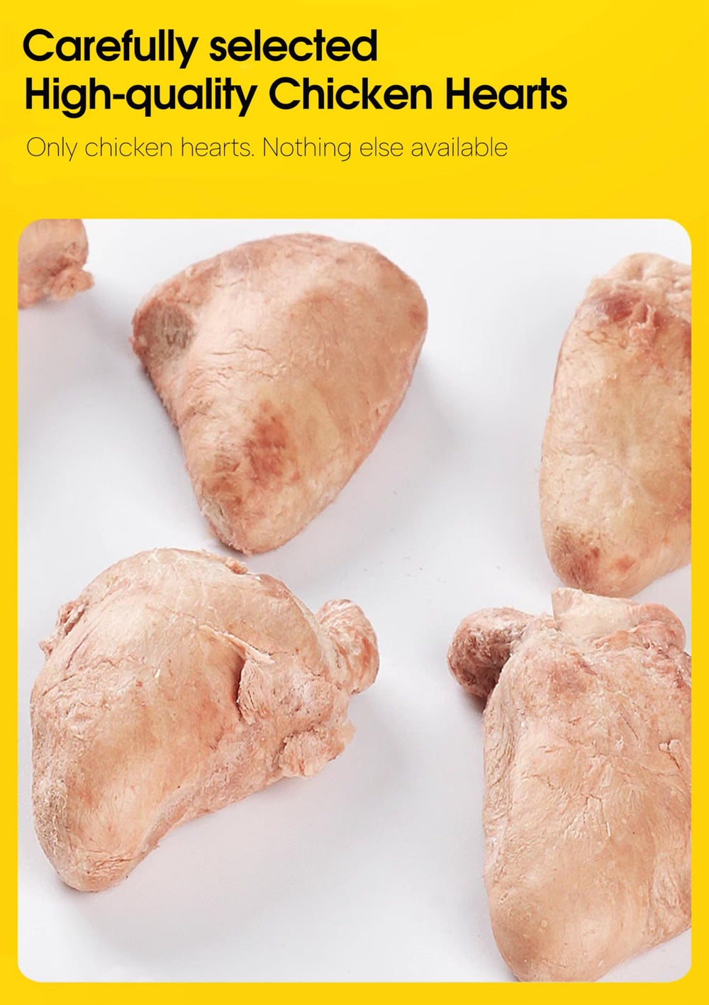 BNYEE snack alto en proteína y bajo en grasa de pollo desecado para perros y gatos.