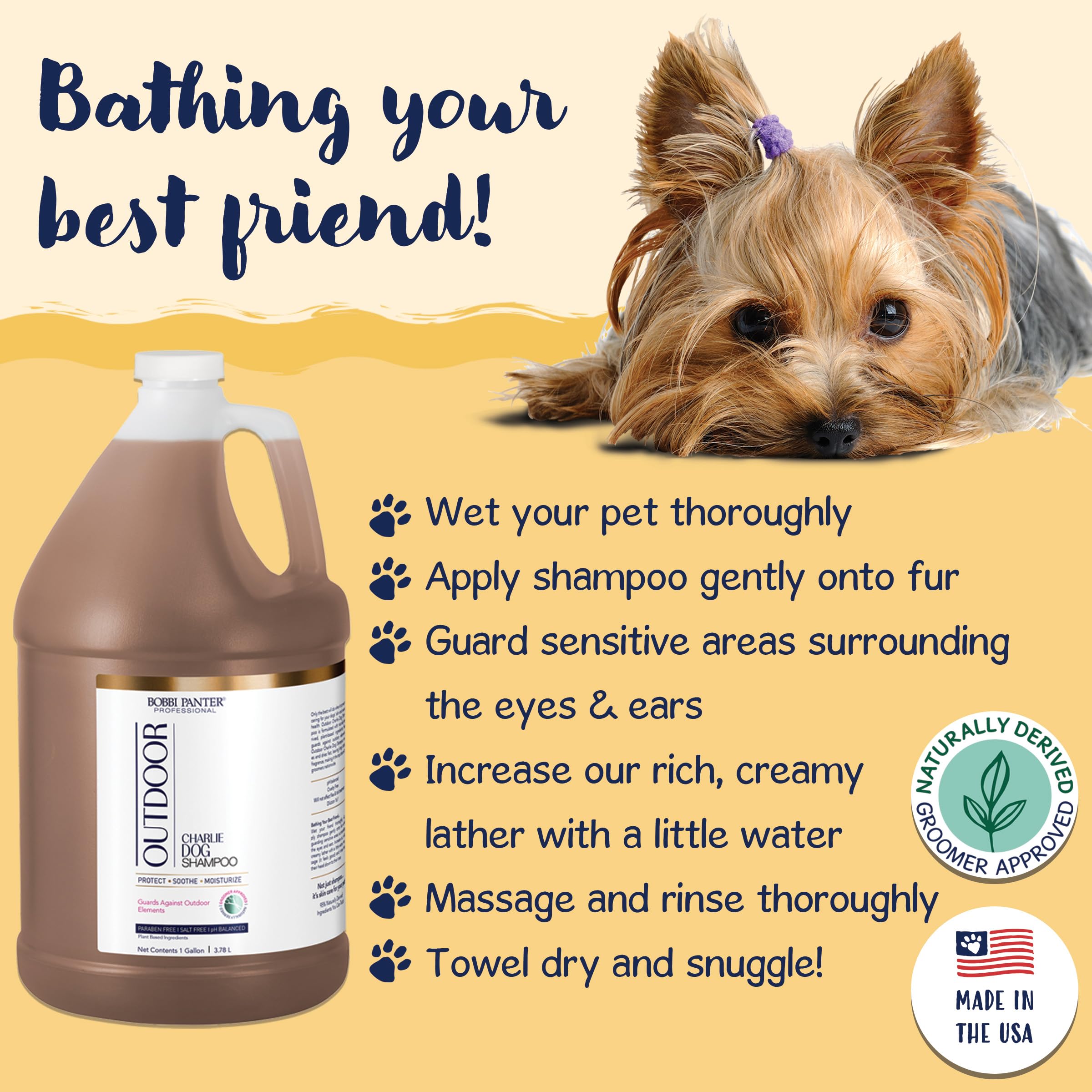 Calma irritaciones y suaviza la piel del perro con champú Bobbi Panter