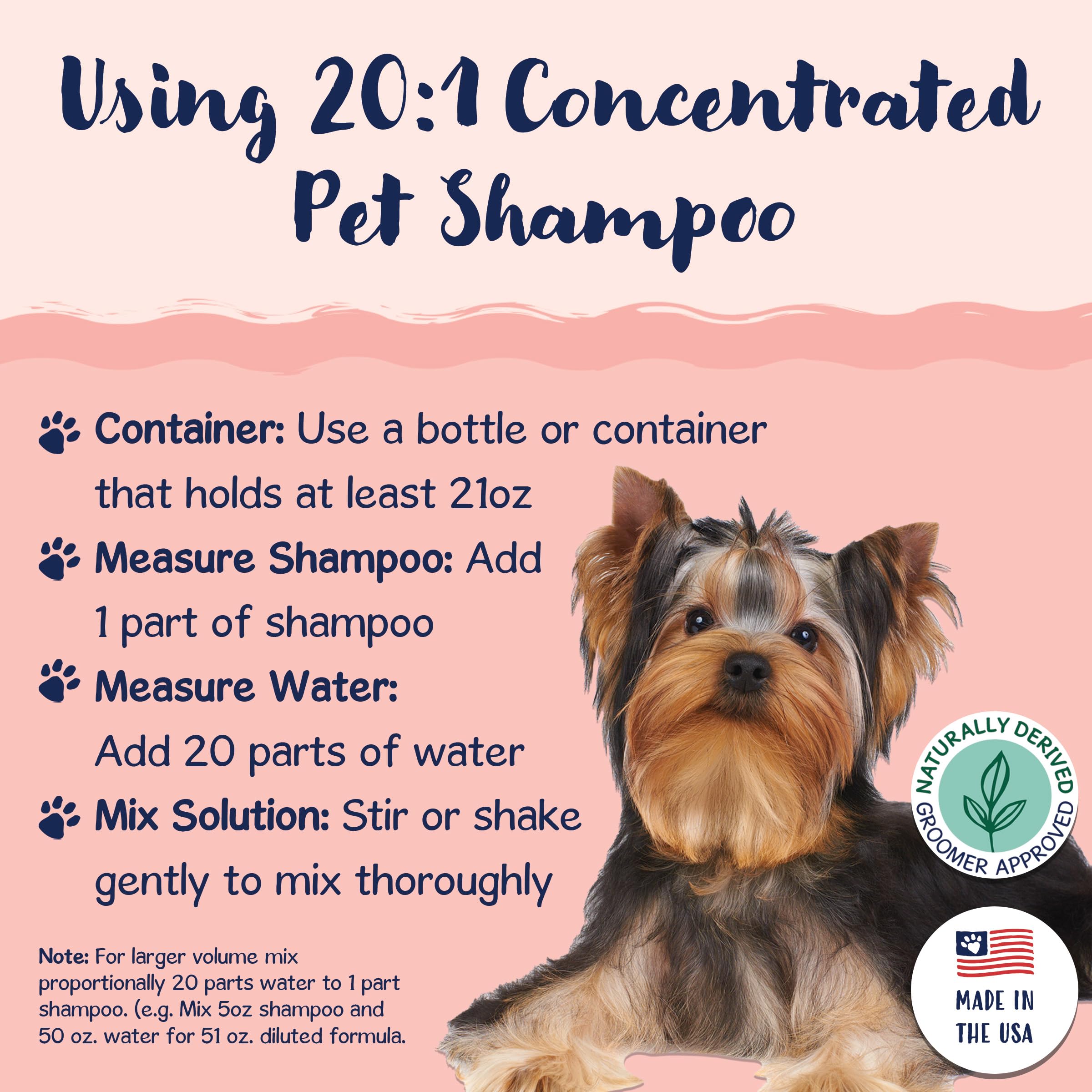 Aplicación suave con champú Bobbi Panter para perros de fórmula concentrada