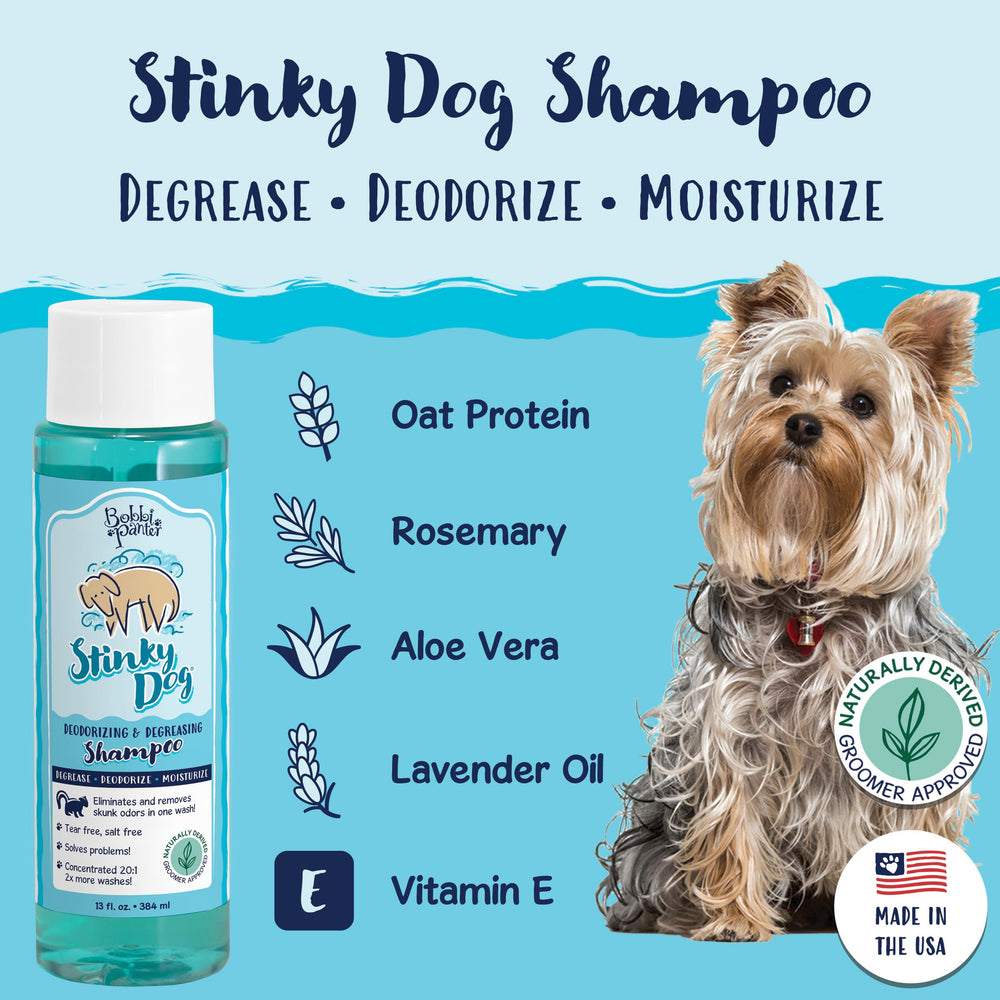 Champú para perros Bobbi Panter, aroma fresco tras el baño.