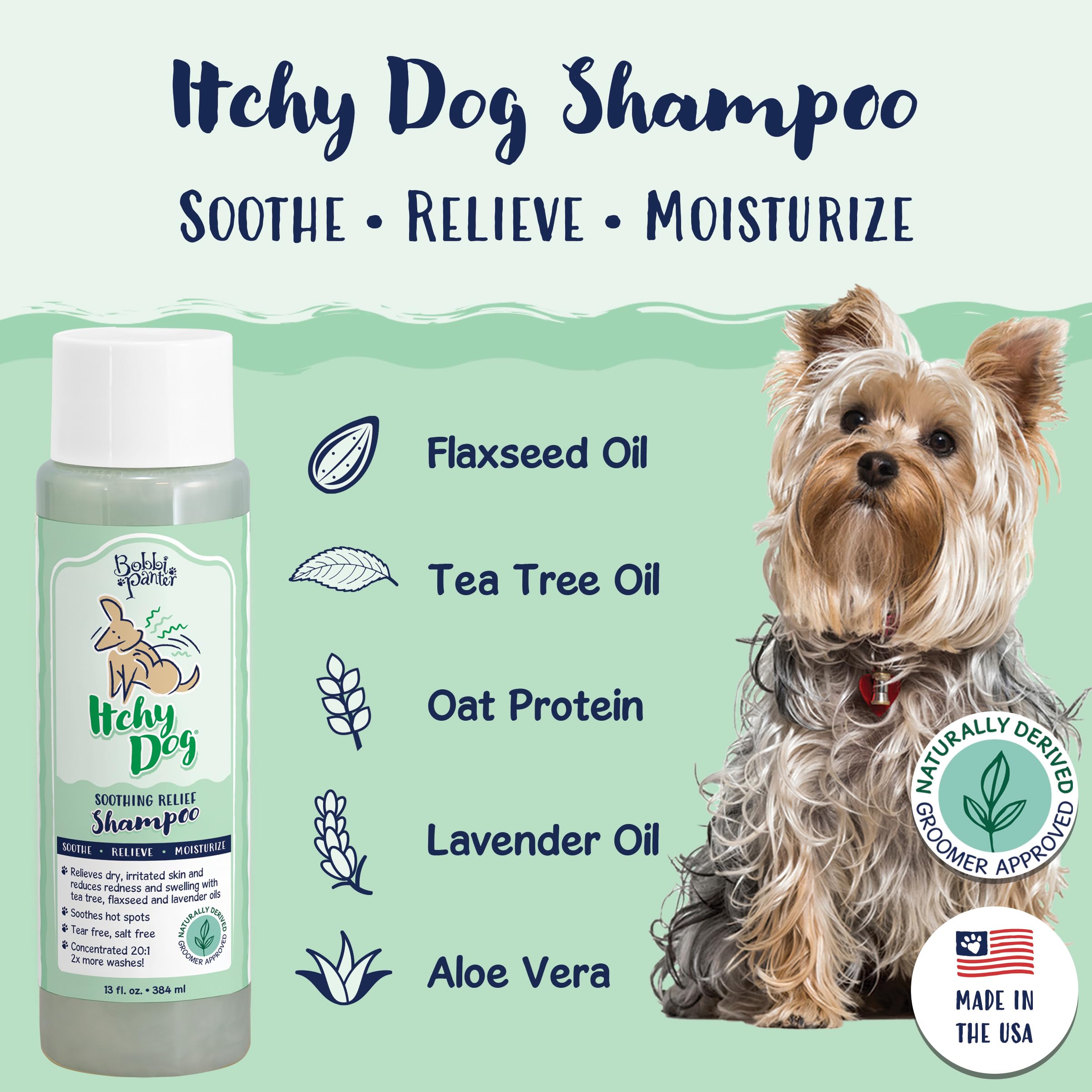 Bobbi Panter shampoo para perros, tratamiento suave para piel irritada