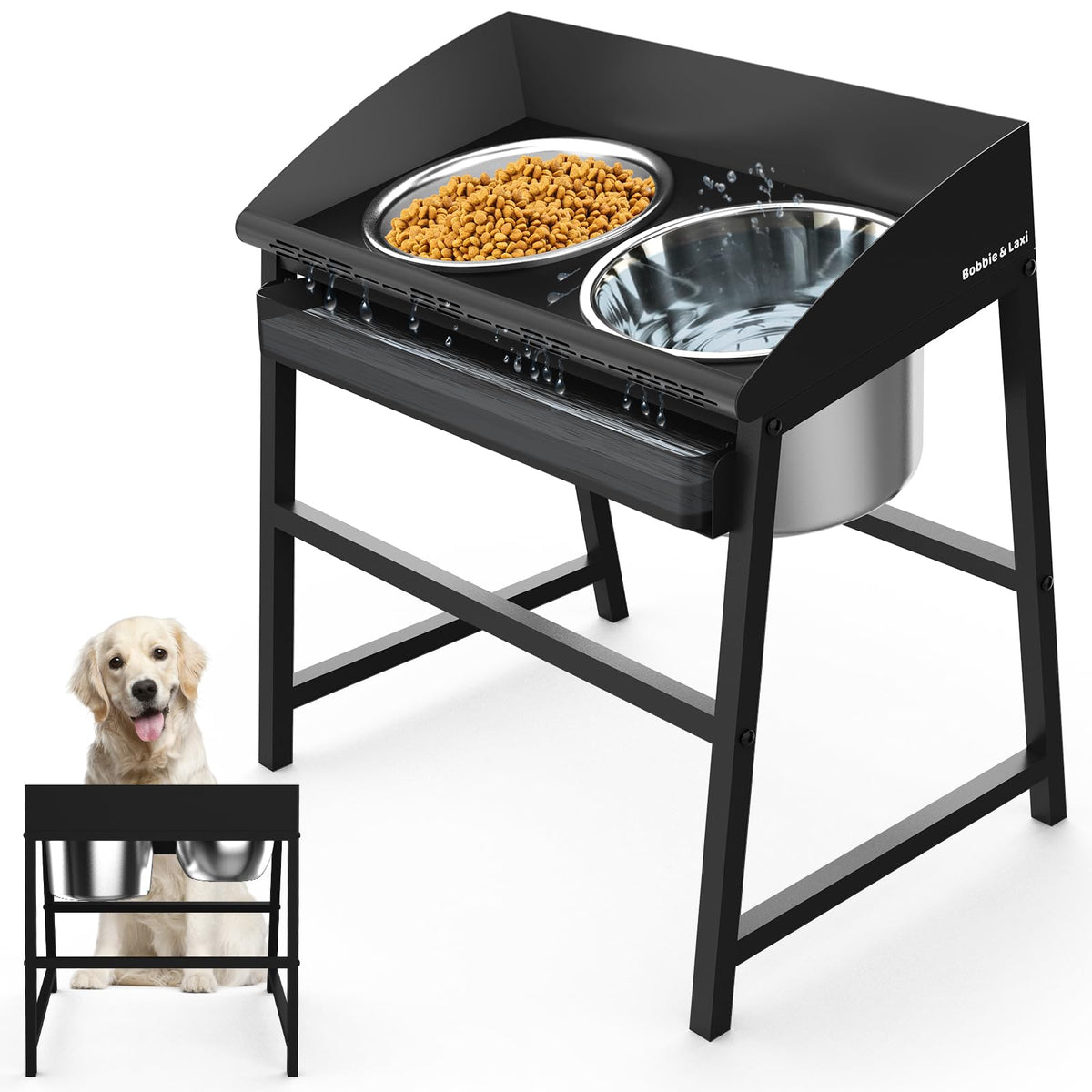 Bobbie & Laxi comedero elevado para perros grandes con soporte resistente