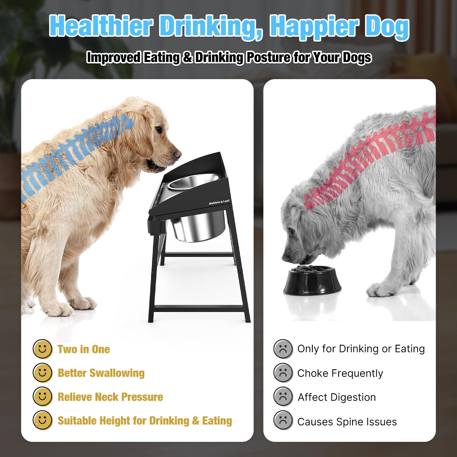 Bobbie & Laxi elevación ergonómica para una postura cómoda al comer
