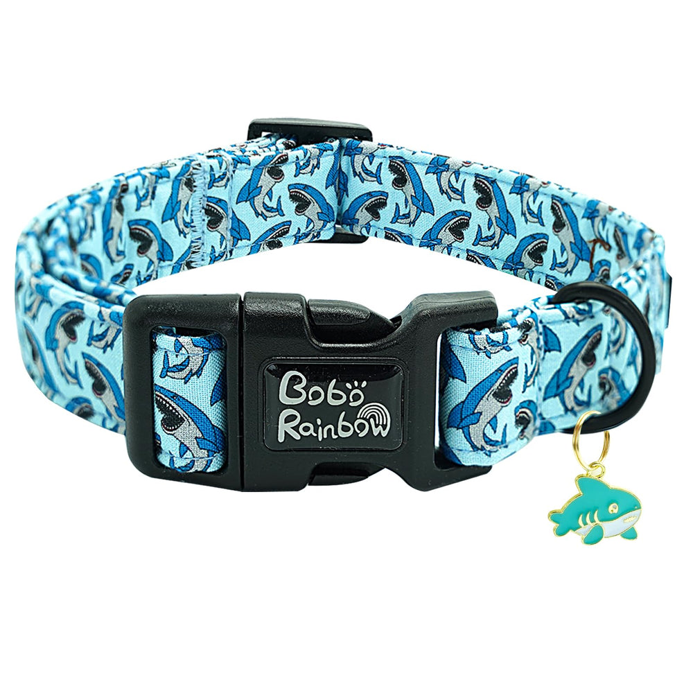 Bobo Rainbow collar tiburón lindo, ideal para paseos diarios.