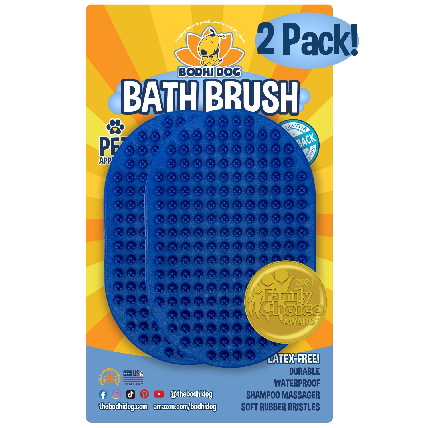 Bodhi Dog cepillo para baño de mascotas, suave y cómodo para piel sensible.