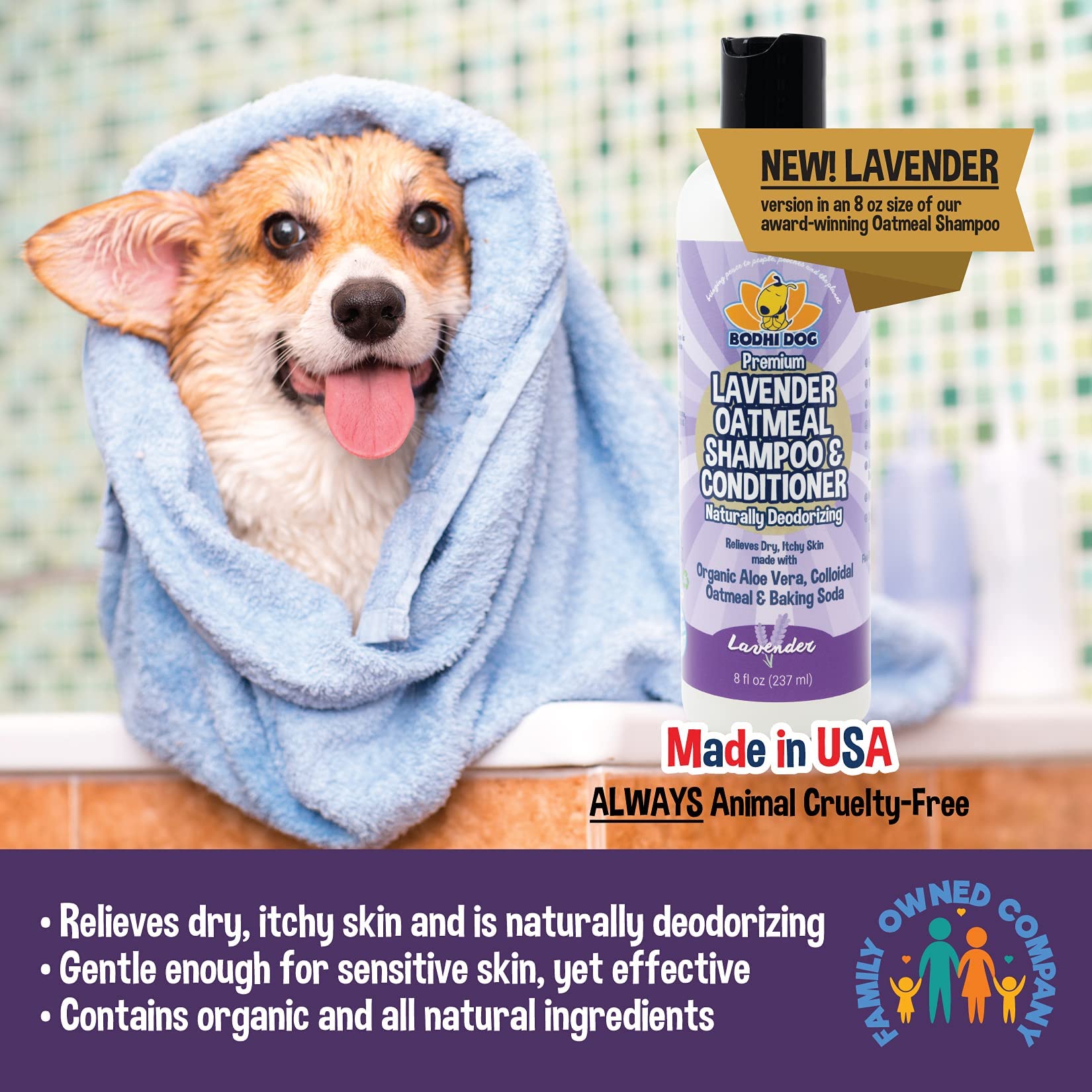 Cuidado de piel sensible con Bodhi Dog Lavanda Avena sin irritantes.