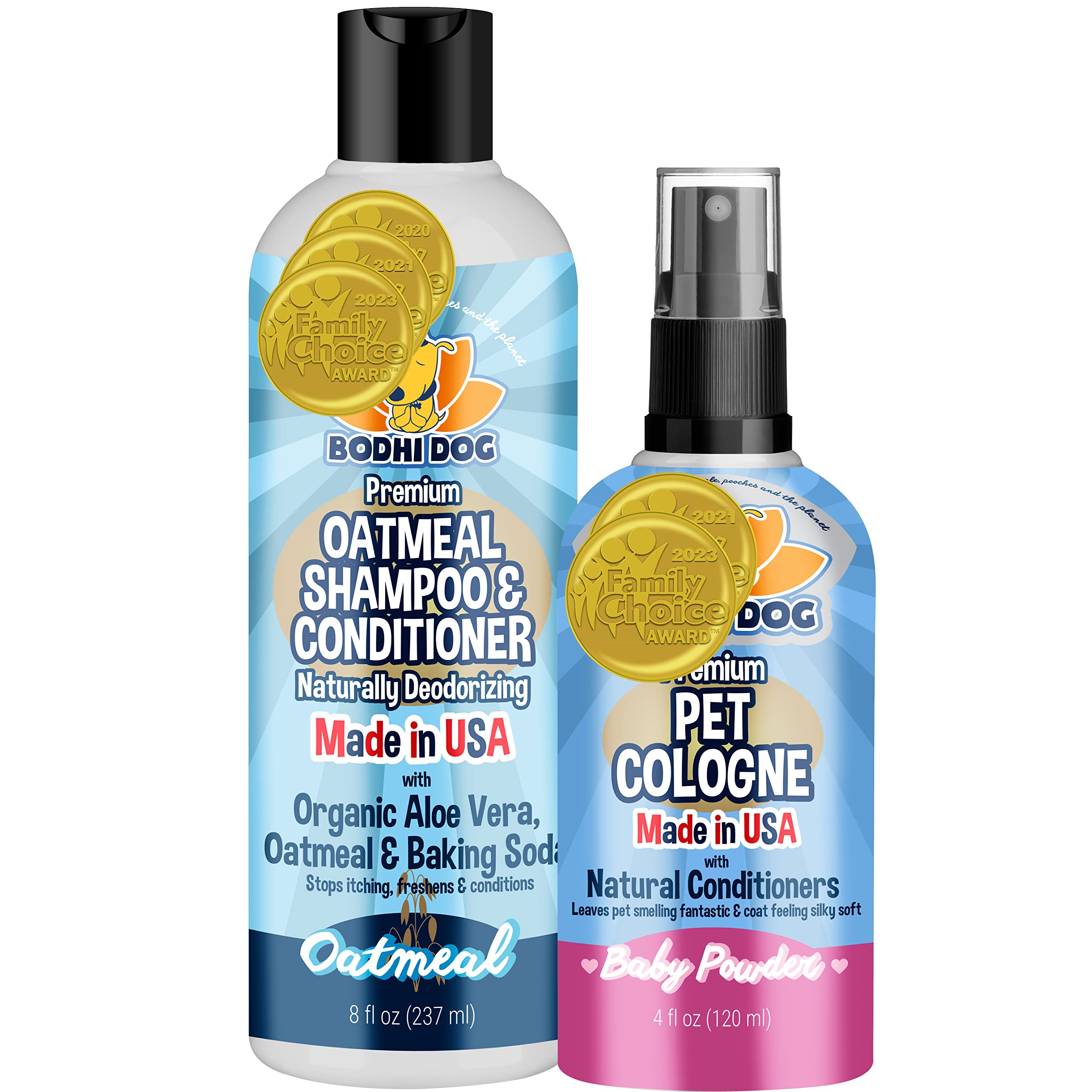 Colonia Bodhi Dog para mascotas, enfoque botella, aroma suave para refrescar entre lavados.
