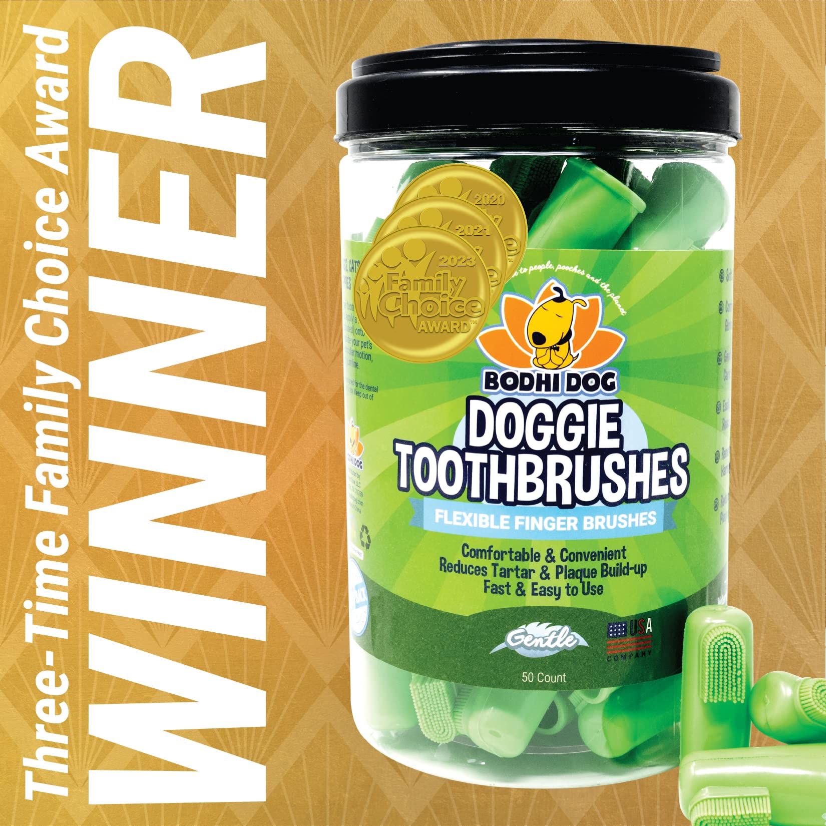 Bodhi Dog dedo-cepillo-dental ajuste cómodo para perros y gatos.