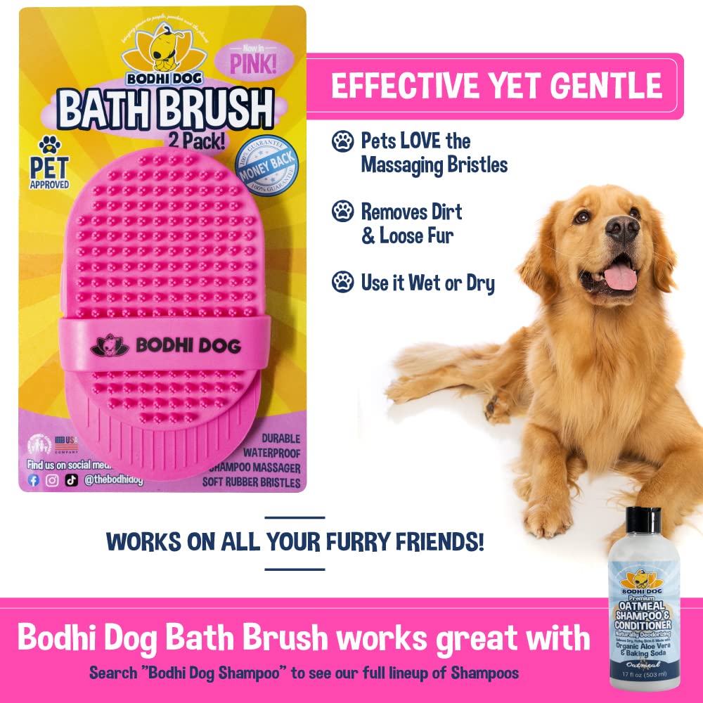 Bodhi Dog pack duo rosado 05: pack de dos cepillos para mantener la rutina de baño
