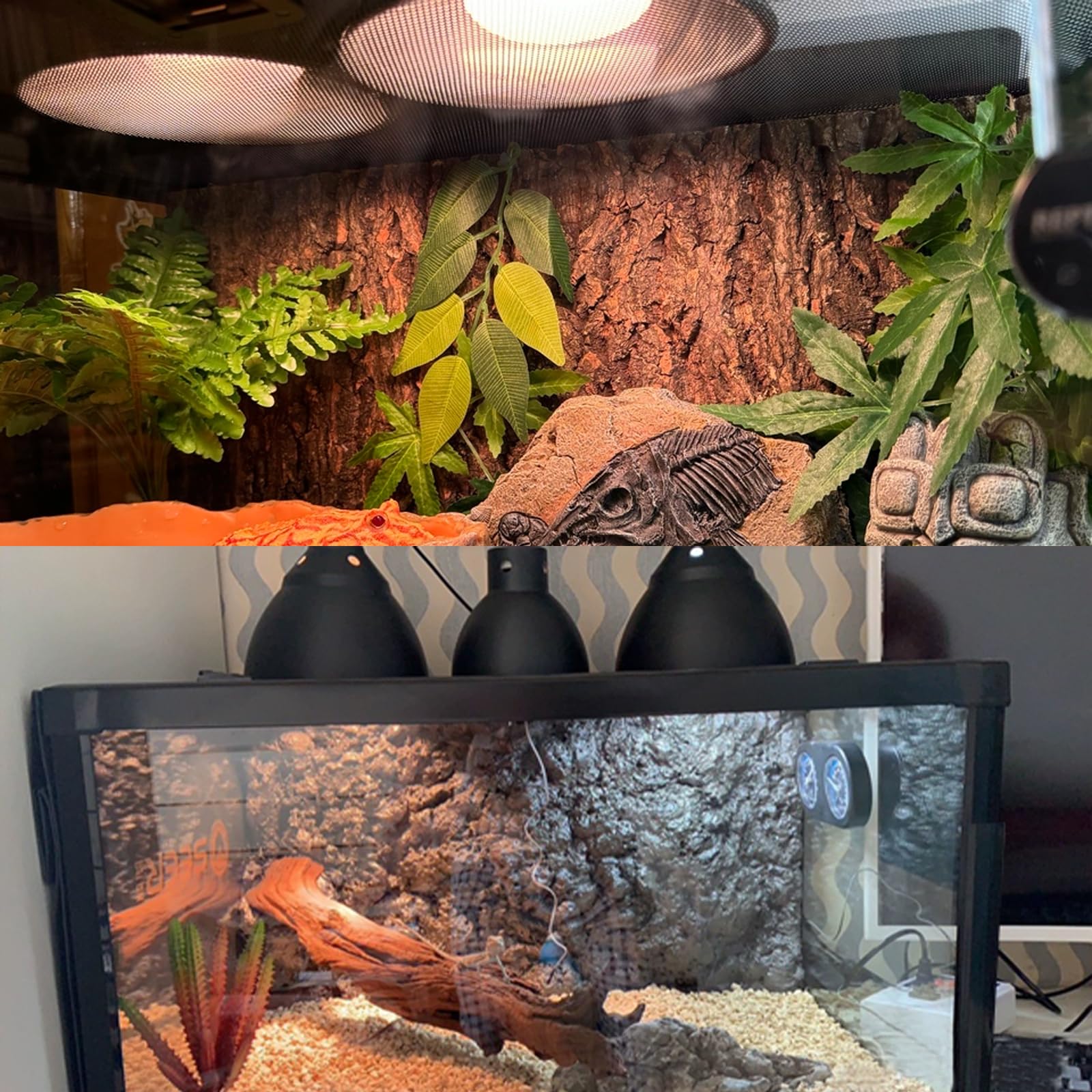 BOEESPAT Lampara reptiles base E26, facilita calefacción y iluminación UVA/UVB para terrarios.