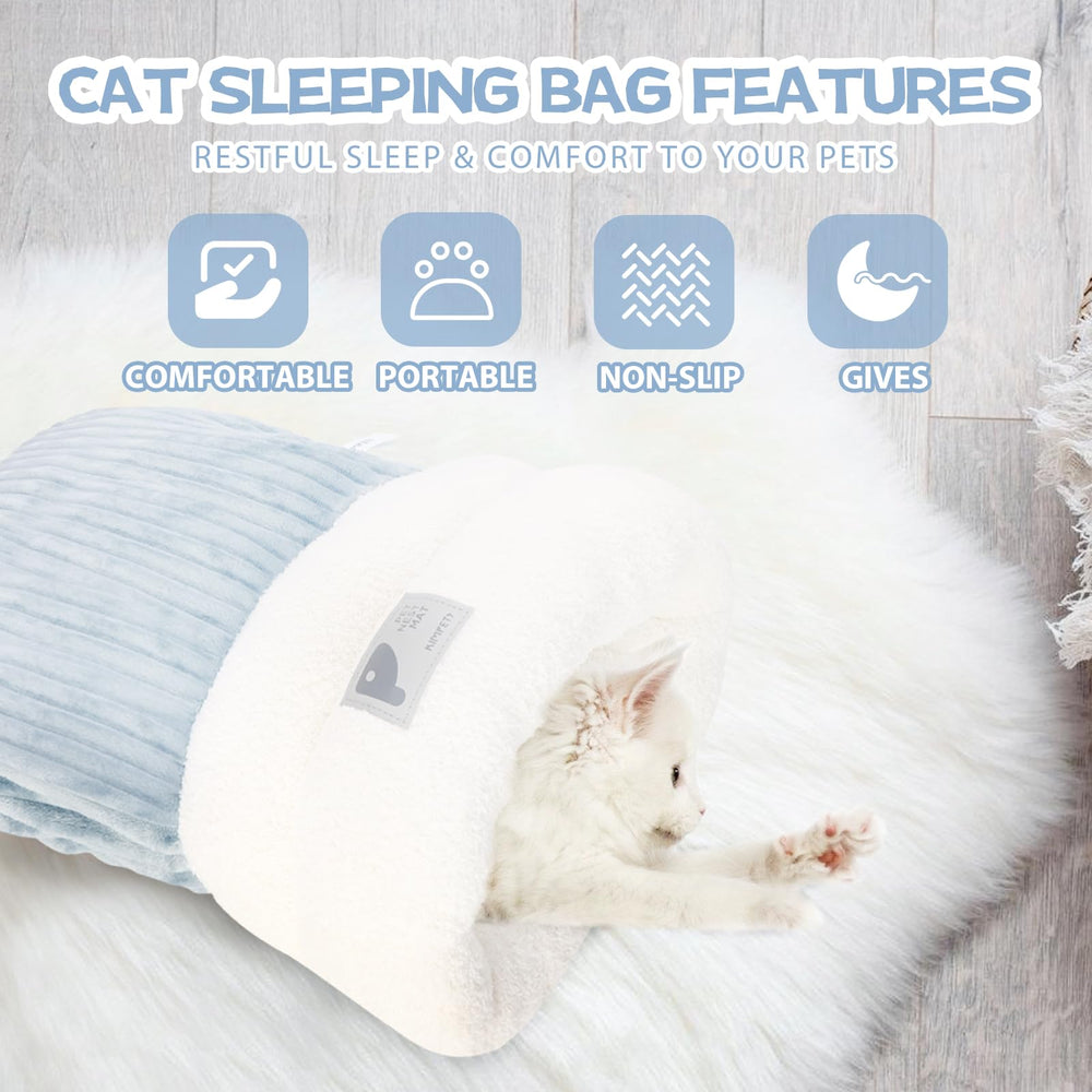 bolsa-dormir-gato interior forro felpa suave ofrece abrigo cómodo
