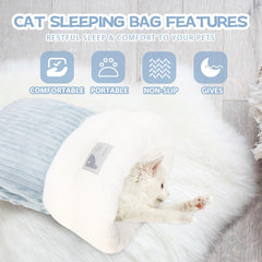bolsa-dormir-gato interior forro felpa suave ofrece abrigo cómodo