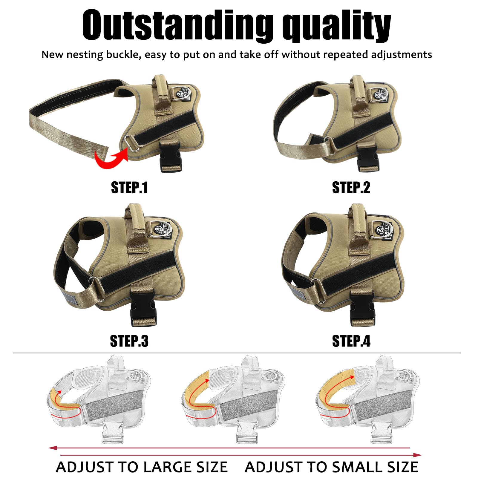 Bolux arnés ajustable pecho: ajuste personalizado para perros en crecimiento.