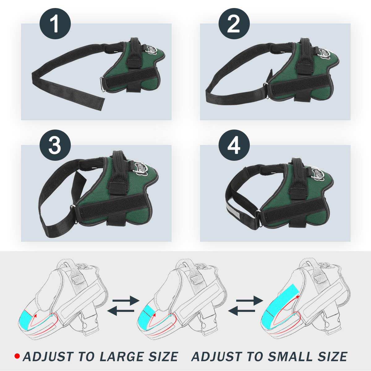 Bolux arnés con asa ergonómica para control cercano durante paseos.