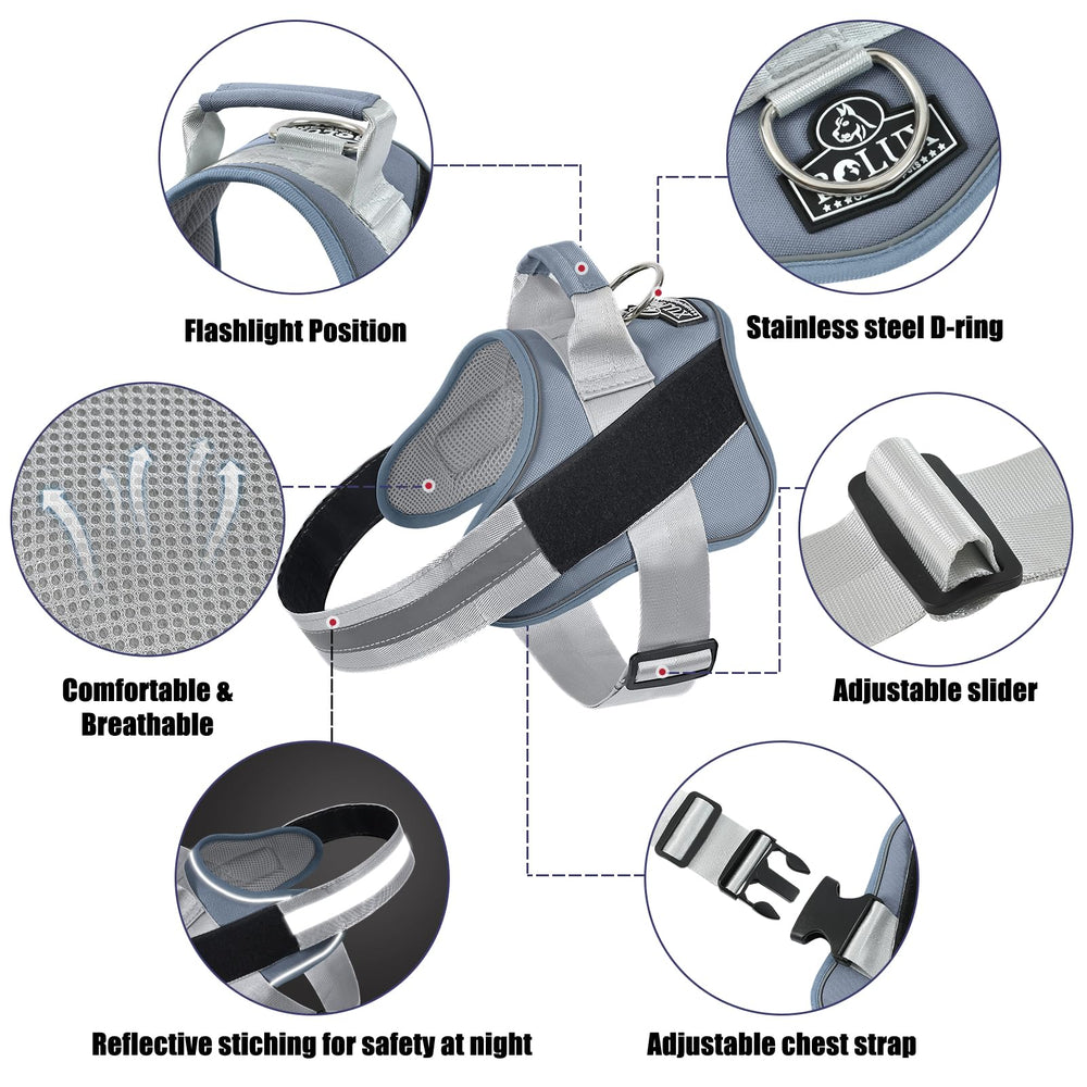 Arnés Bolux con mango ergonómico para mantener el control durante caminatas.
