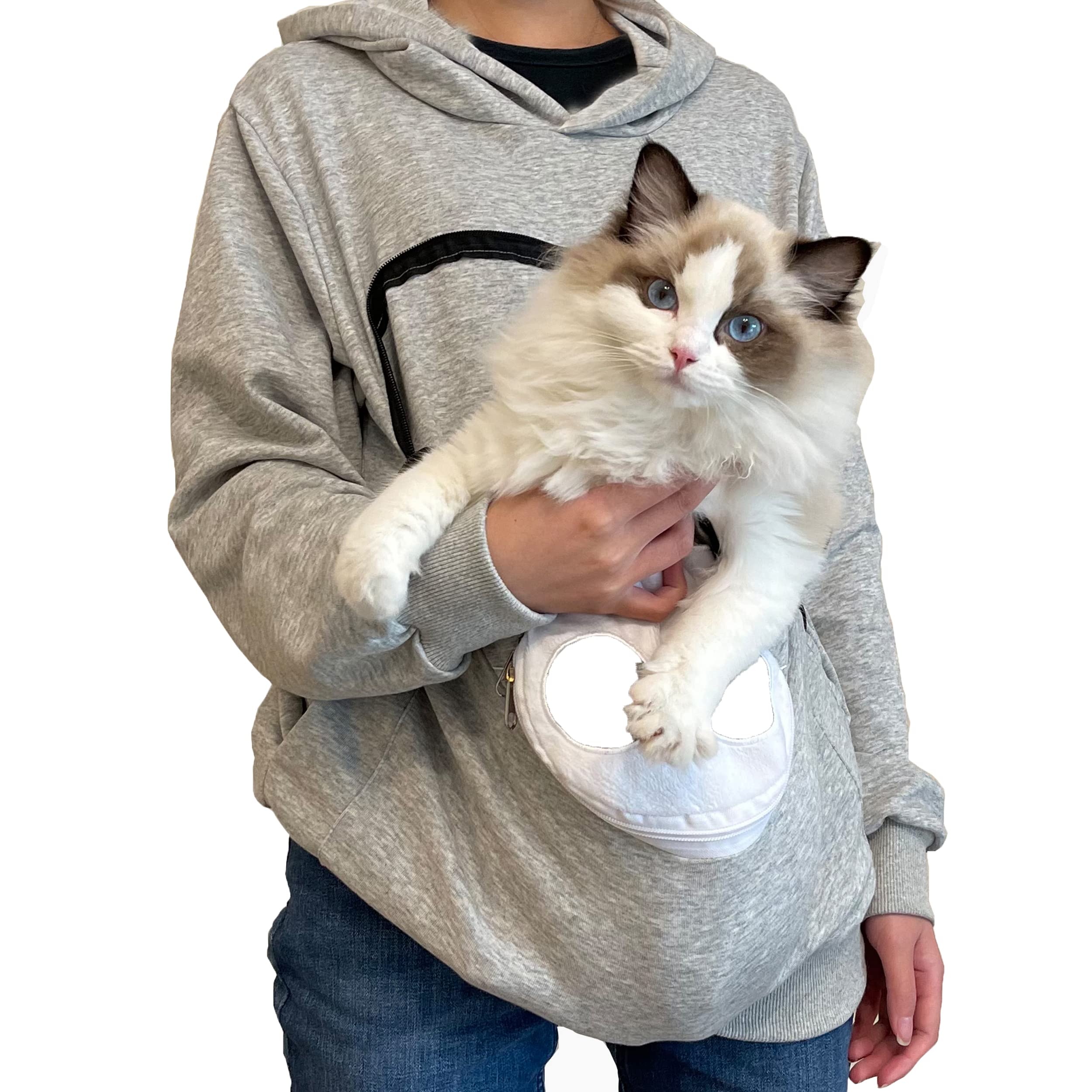 Bombaxceiba capucha para mascotas gris, capucha práctica para abrazos y calor
