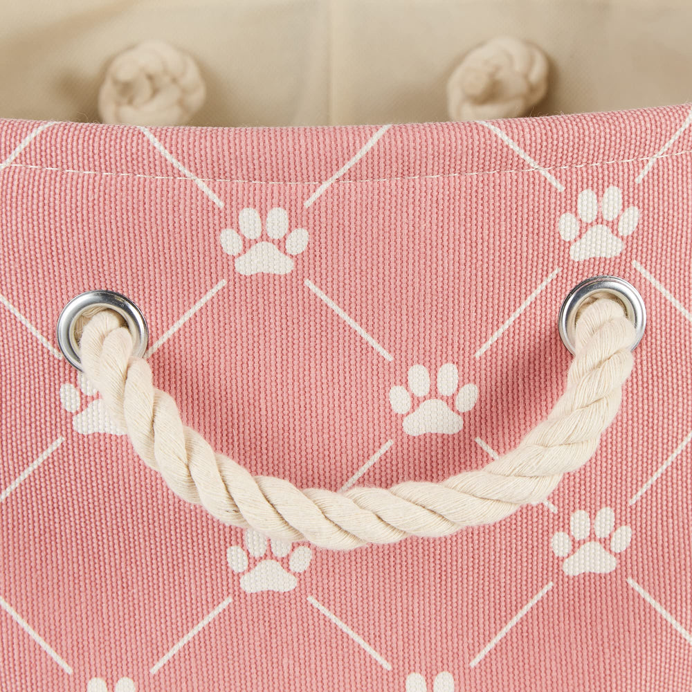 Bone Dry Almacenamiento para mascotas, rectángulo medio rosa; asa ergonómica para mover.