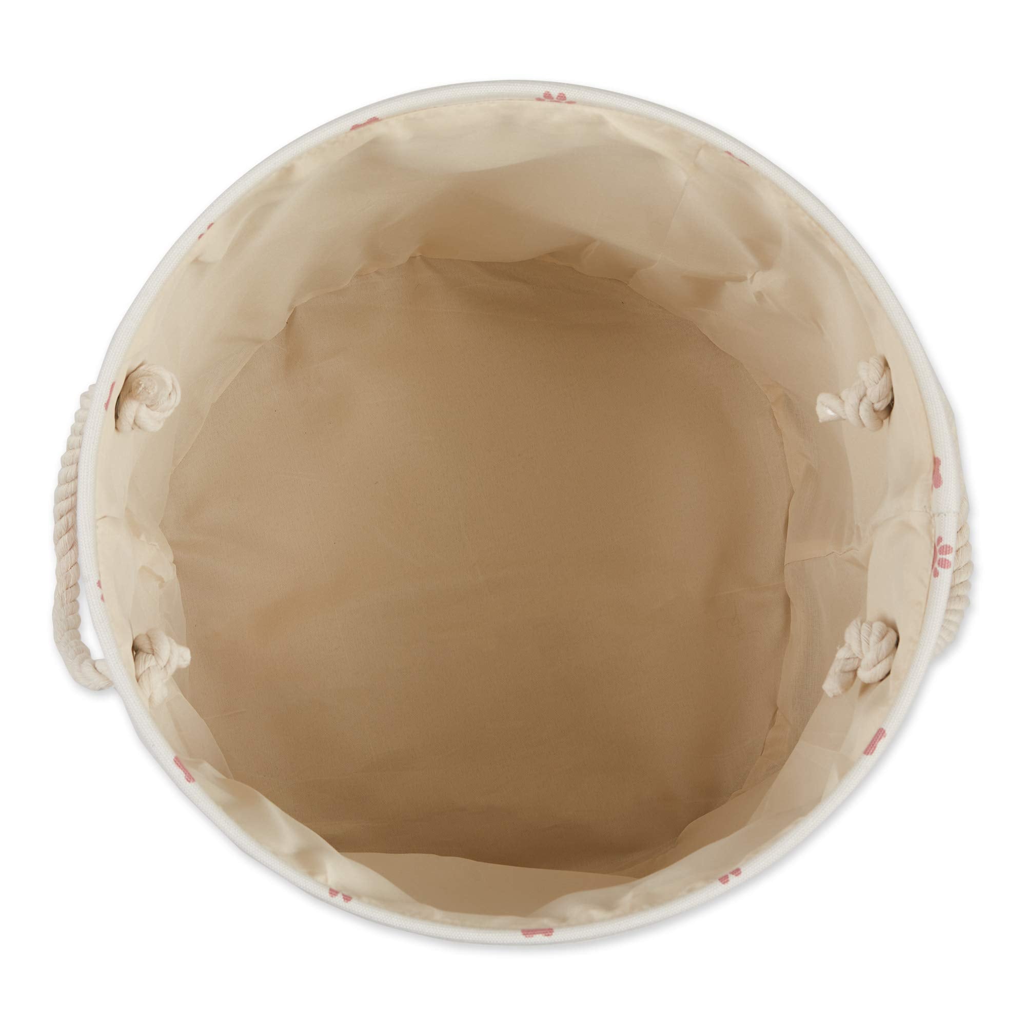 Bone Dry huella impresa en rosa, ideal para organizar juguetes y golosinas.