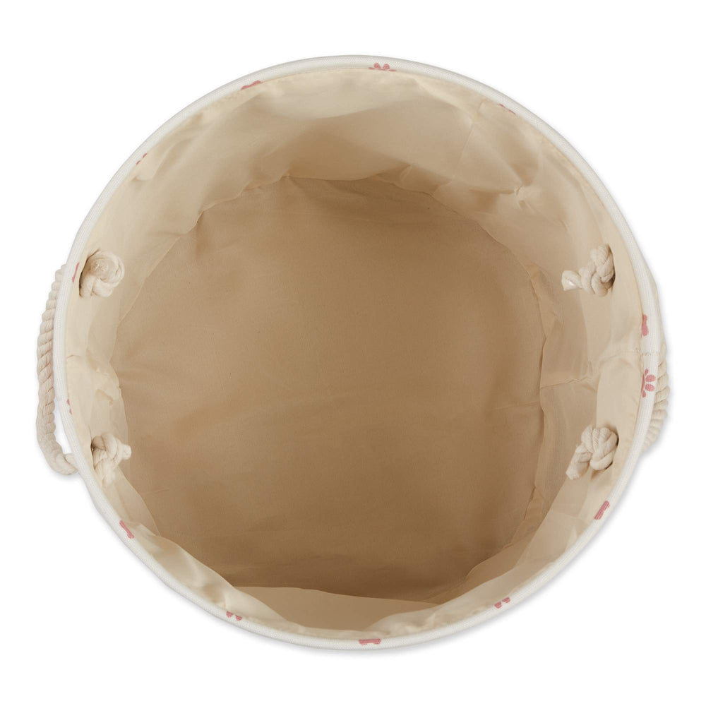 Bone Dry huella impresa en rosa, ideal para organizar juguetes y golosinas.
