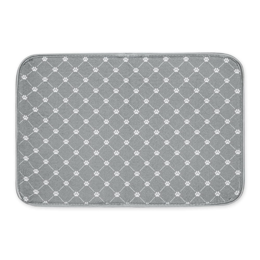 Bone Dry manta de alimentacion para mascotas, 12x18, gris enrejado, protege derrames.