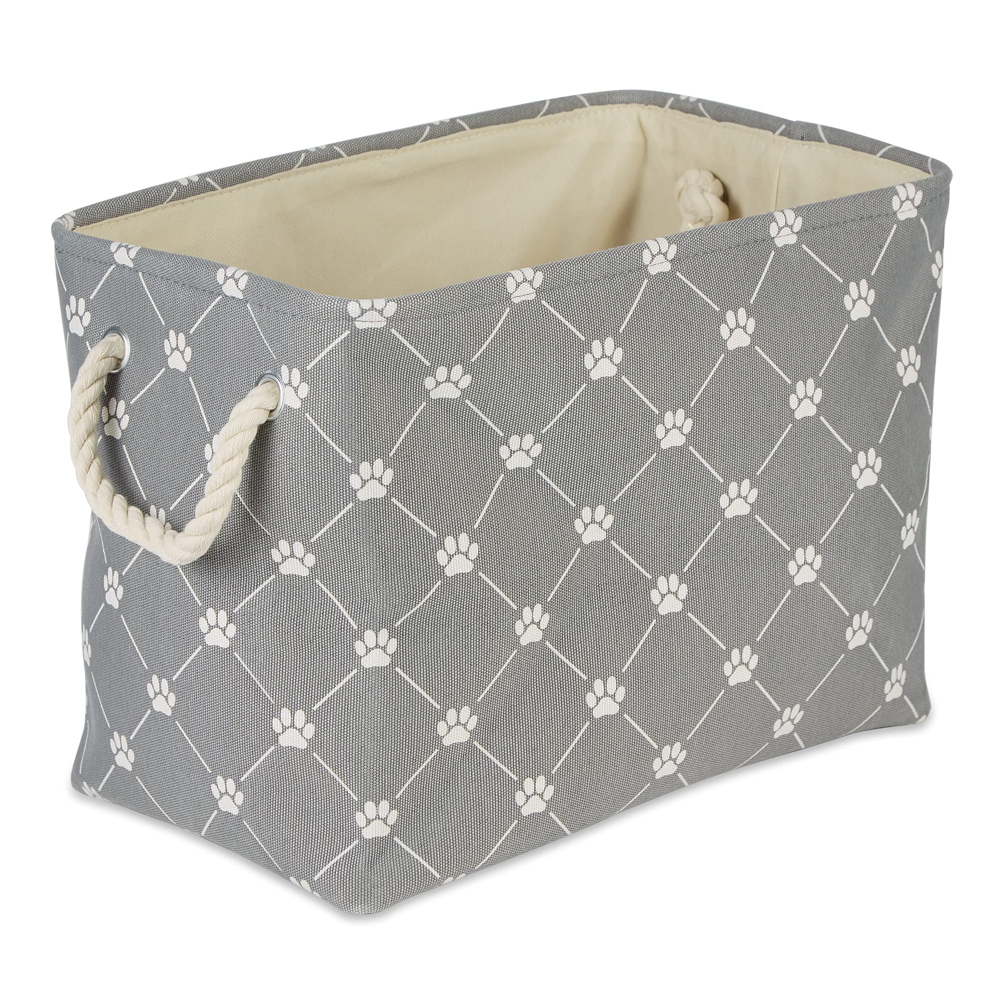 Bone Dry con huellas y hueso, almacenamiento compacto para ordenar juguetes de mascotas.