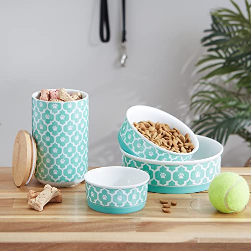 Bone Dry tazón de porcelana con acabado azul aqua para comida