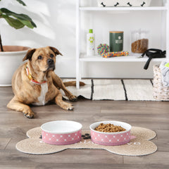 Diseño lattice de Bone Dry Trellis en tazones rosas para mesa moderna.