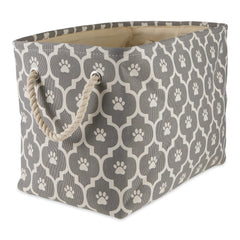 Bone Dry contenedor rectangular para mascotas con huella gris, ideal para organización
