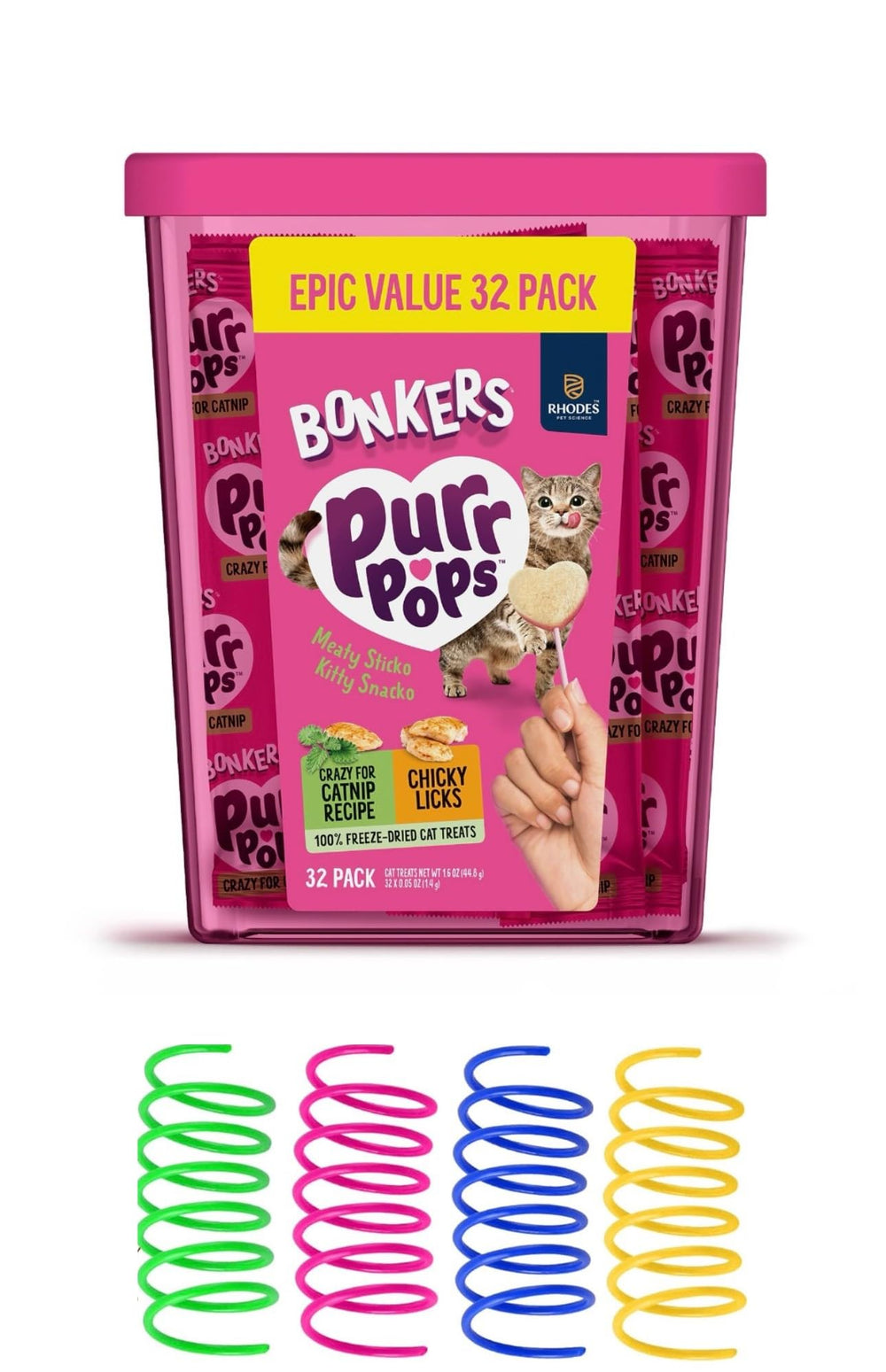 Bonkers Purrpops: paquete de golosinas para gatos mantiene frescura y recompensa durante el juego