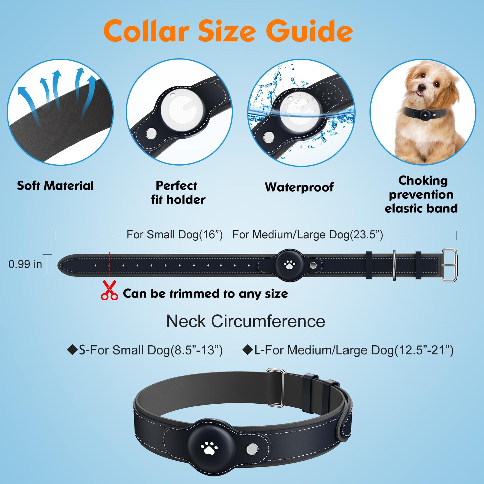 BONSO rastreador localizacion collar: durabilidad IP67 para lluvia, niebla y nieve.