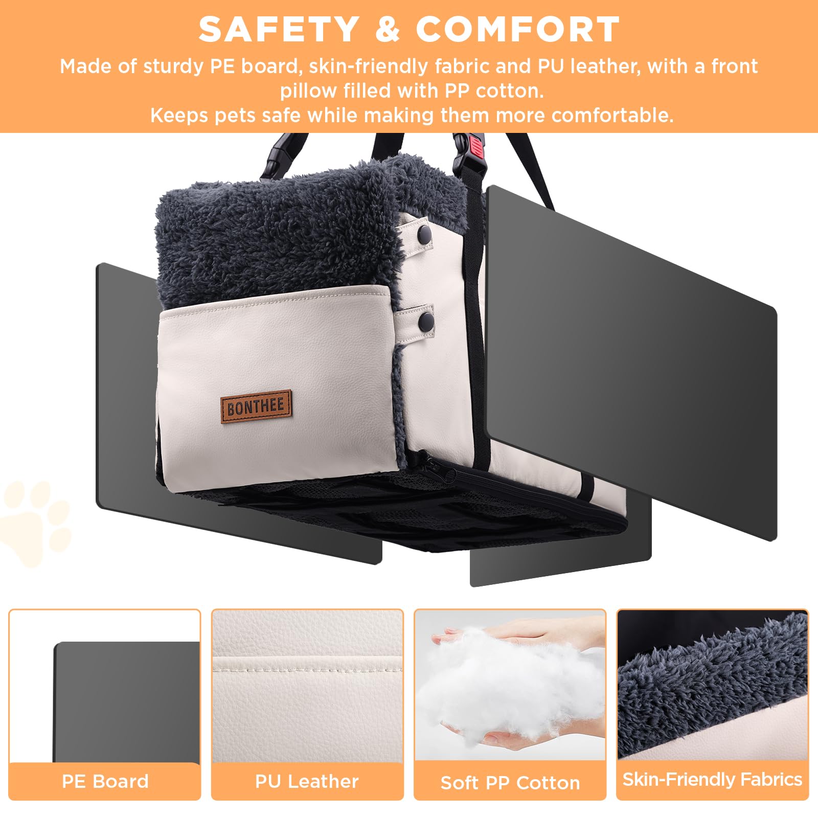 BONTHEE detalle respaldo acolchado para comodidad del perro