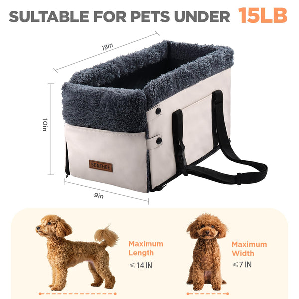 BONTHEE asiento consola perro pequeño, vista exterior para disfrutar del paisaje