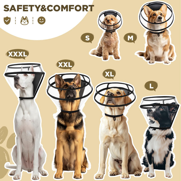 Bonthee collar perro XL, vista cristalina para visión clara y menos estrés.