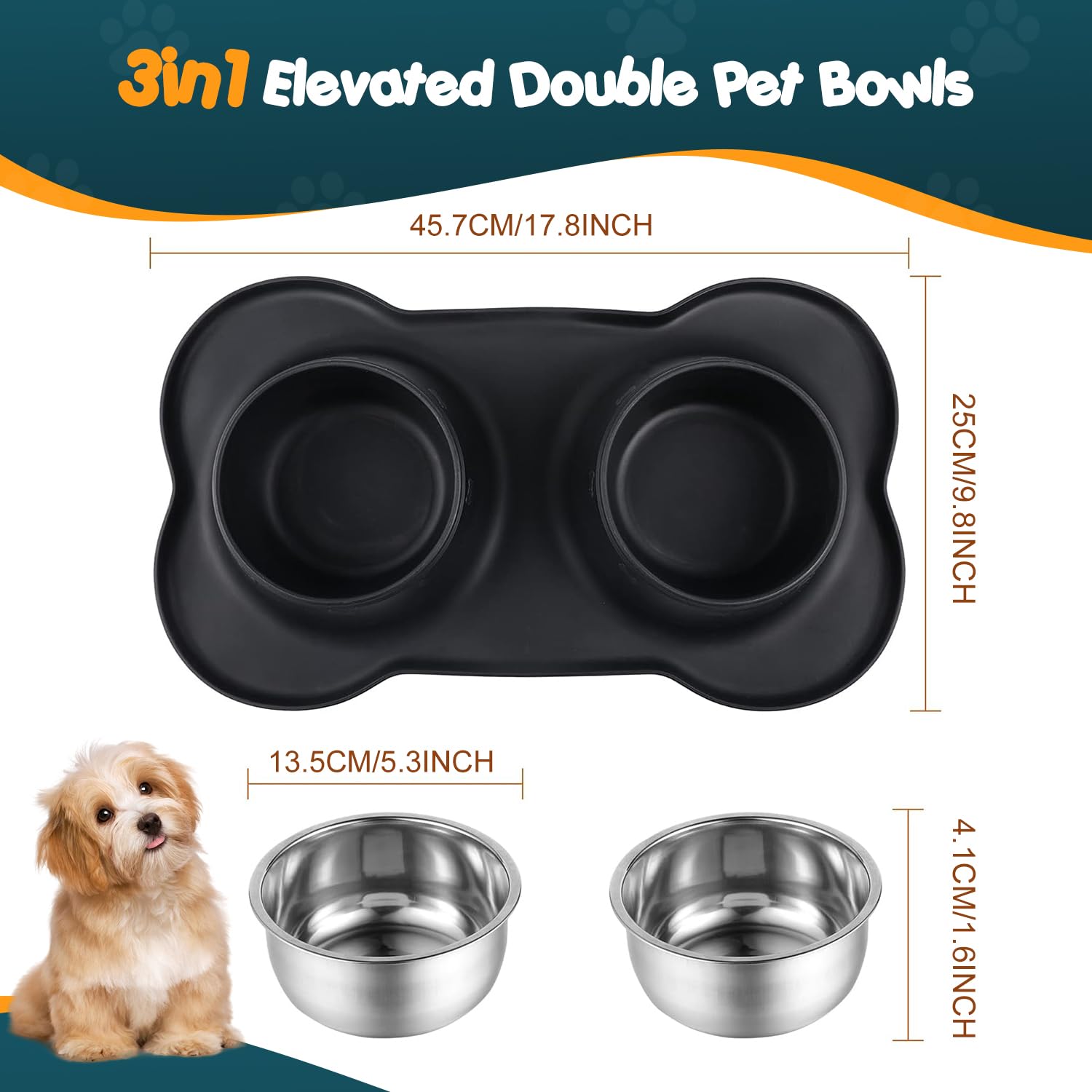 Bonve Pet cuencos 14oz, tamaño ideal para mascotas pequeñas y medianas.