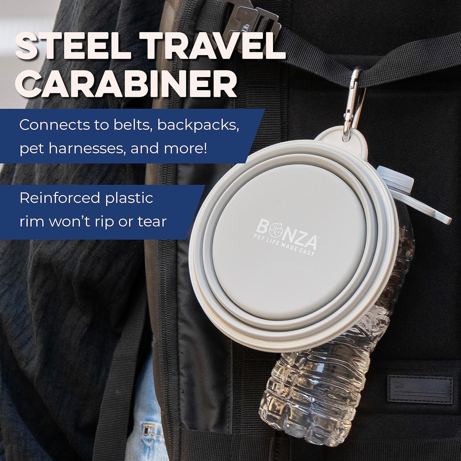 Bonza cuenco plegable para senderismo con perro durante ruta