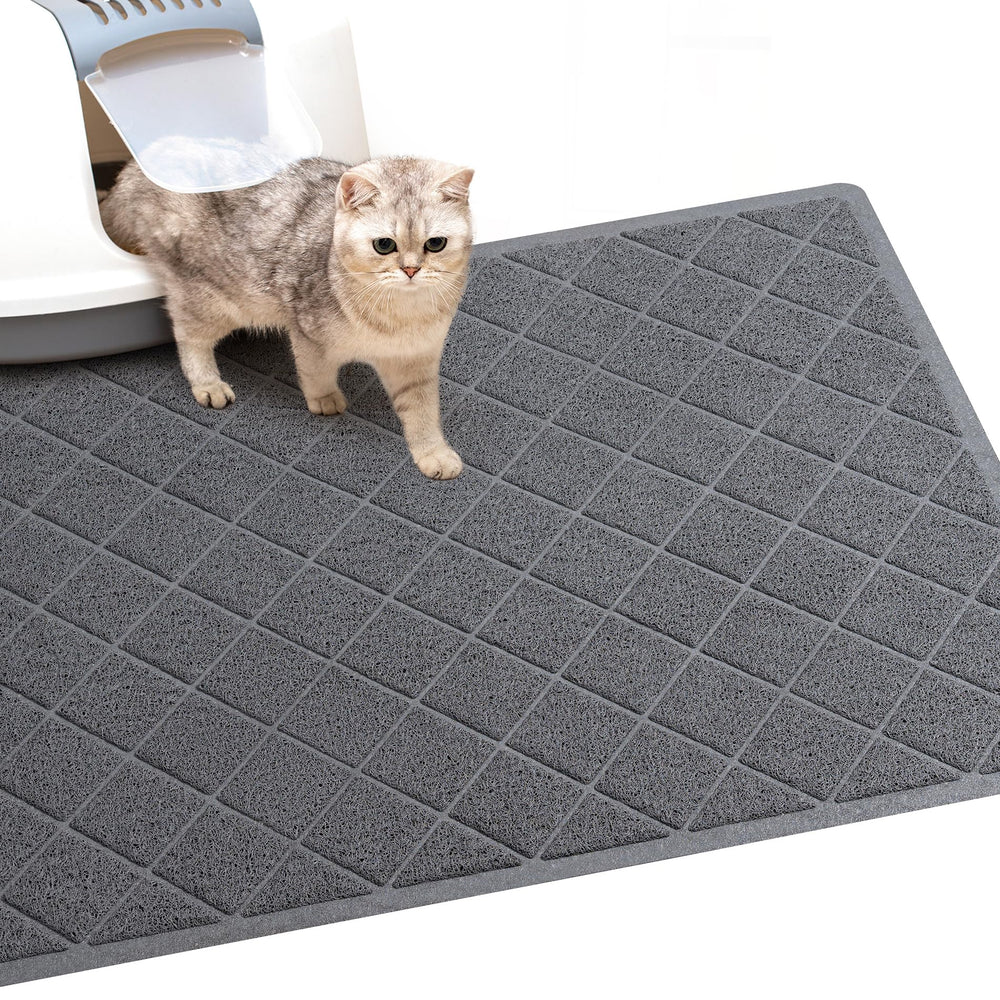 BOOMIBOO alfombrilla-arena-gato-47x35 protege el suelo y facilita la limpieza.