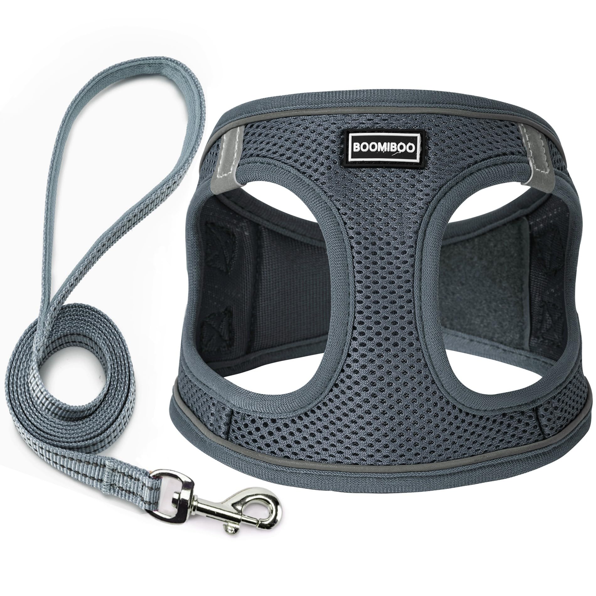 BOOMIBOO arnés ajustable para perros y gatos con dos anillos para mayor control.
