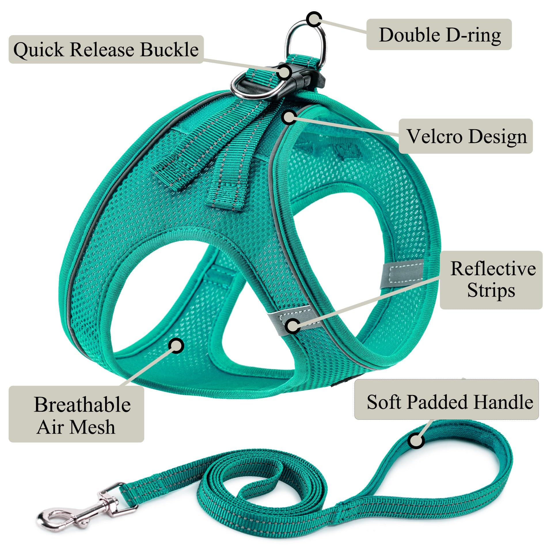 Boomiboo arnés para perro, verde bosque, ajustable para diferentes tallas.