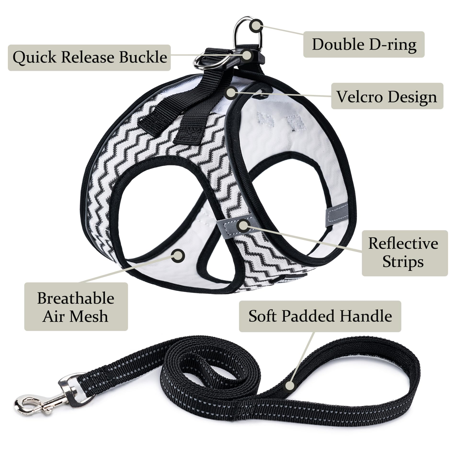 BOOMIBOO correa para perro con doble anillos ofrece control estable