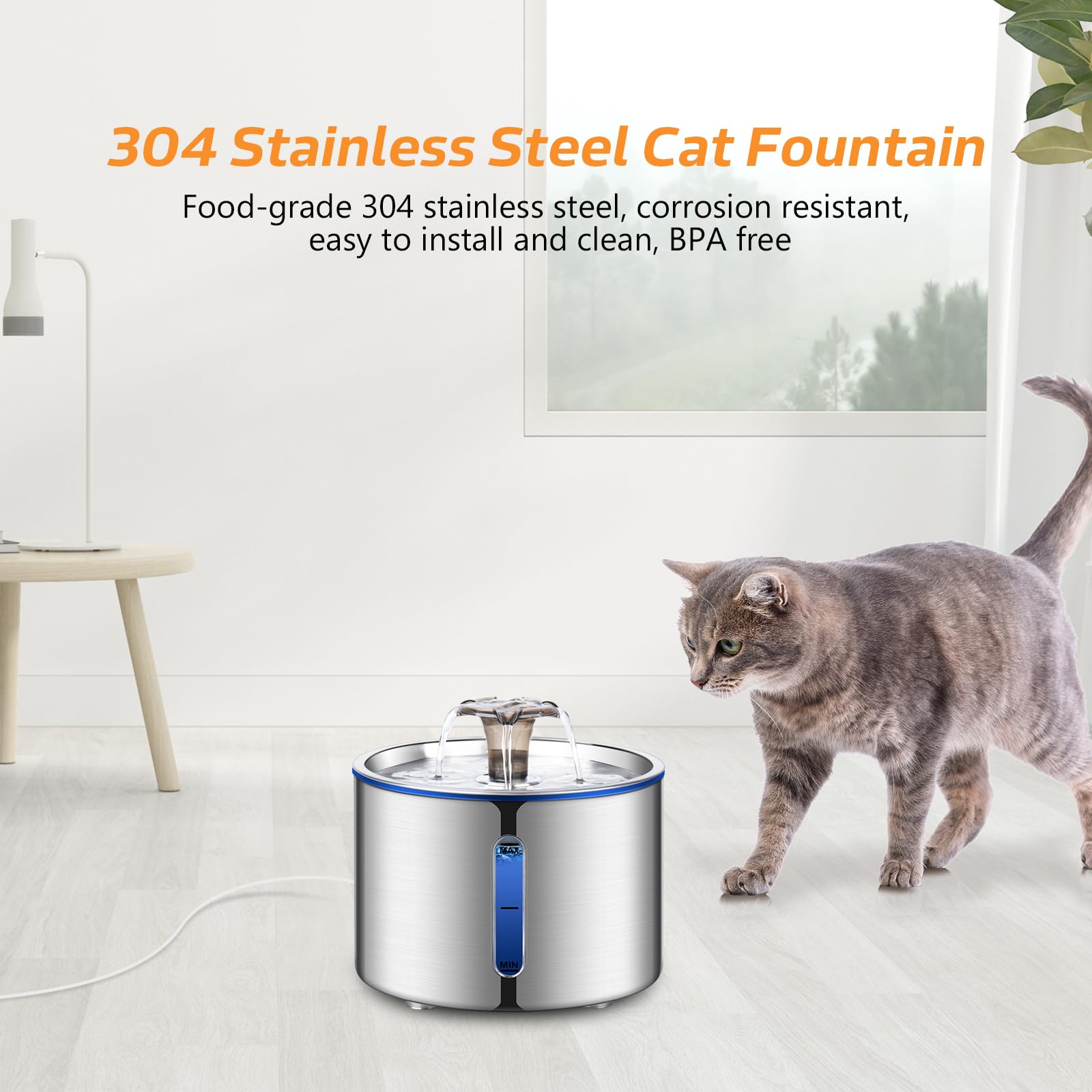 BOORCA fontana-capacidad-2-5l: ideal para hogares con varias mascotas