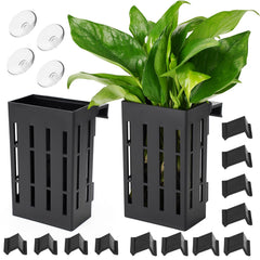 Borlech soporte planta acuario con ganchos y ventosas para decoración y flujo de agua.