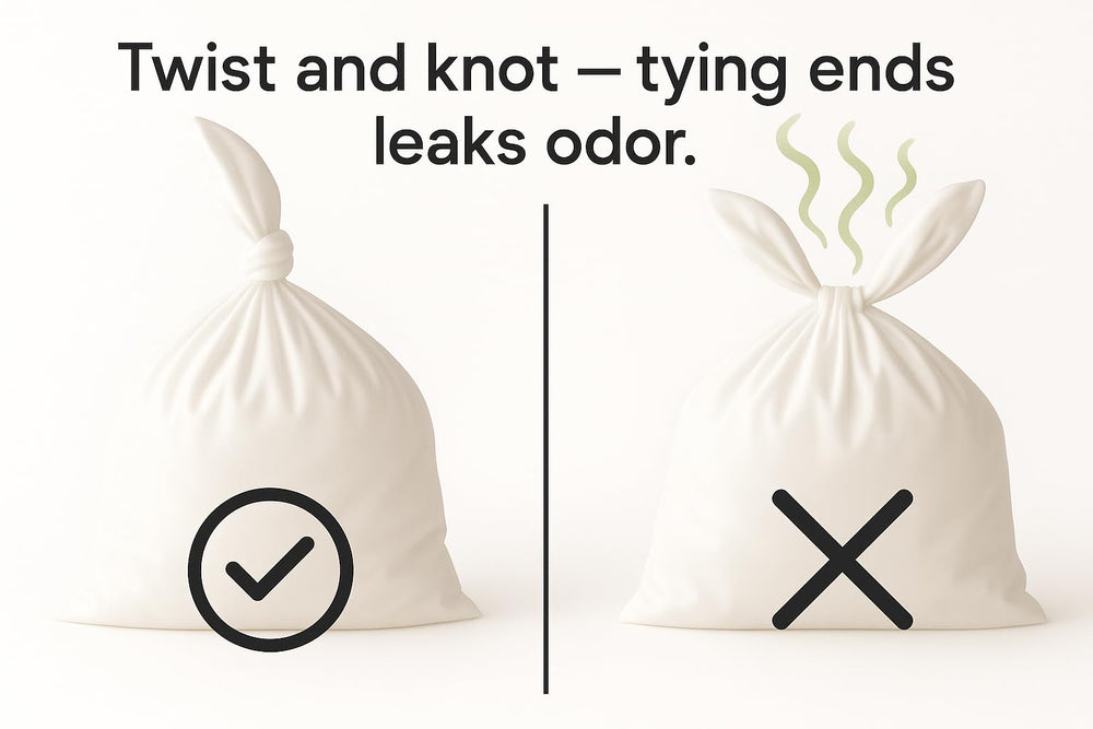 BOS Amazing Odor Sealing Bags: bolsa de color azul claro para apariencia discreta.